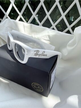 ASAP Rocky/Ray-Ban- Wayfarer Puffer Sunglasses in White w/Swarovski Crystals